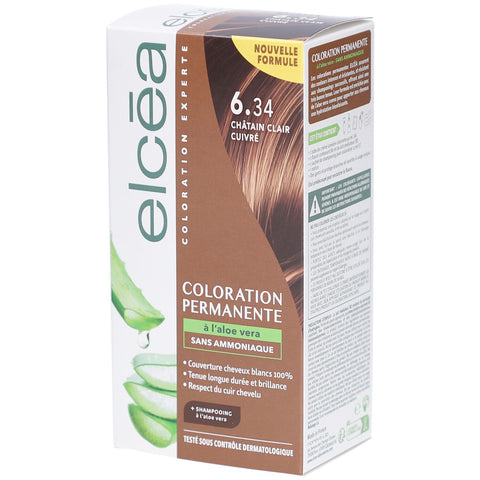 ELCEA Coloration Permanente Châtain Clair Cuivré – 6.34 (140 ml)
