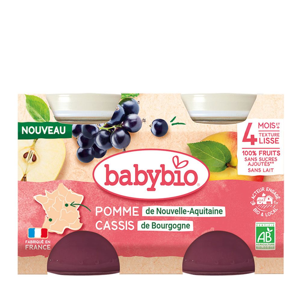 BABYBIO Pomme de Nouvelle-Aquitaine Cassis de Bourgogne (260 g)