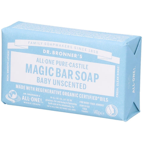 Dr. Bronner's Unscented Pure-Castile Bar Soap 140g
