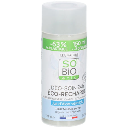 So'Bio Étic Recharge Déo-Soin 24h - Jus d'Aloe Vera Bio — 150 ml