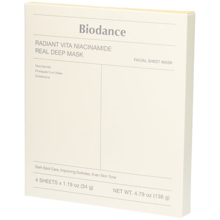 Biodance Radiant Vita Niacinamide Real Deep Mask (4 pièces)