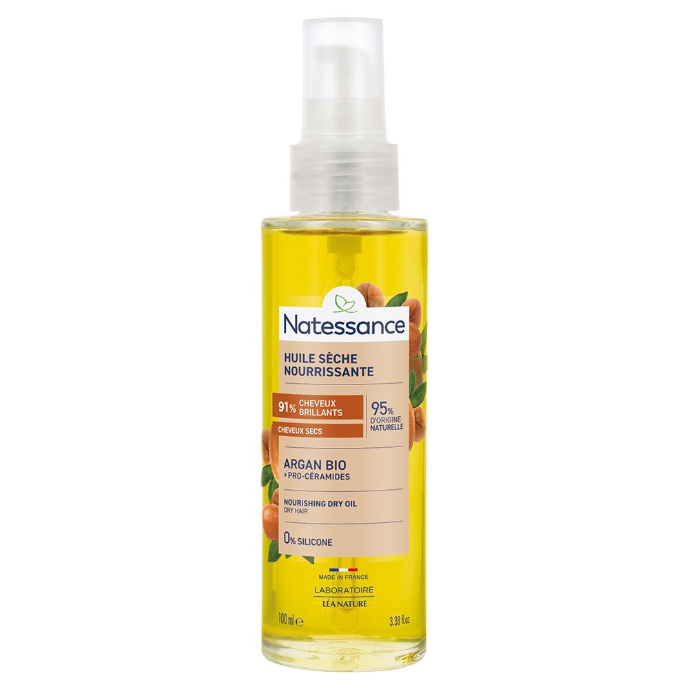Natessance Huile capillaire sèche nourrissante à l’Argan bio (100 ml)
