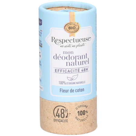 Respectueuse déodorant naturel bio fleur de coton stick (50 g)