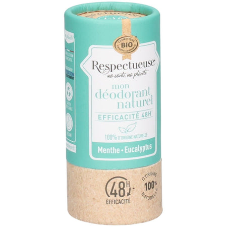 Respectueuse Déodorant Naturel Bio Menthe Eucalyptus Stick (50 g)
