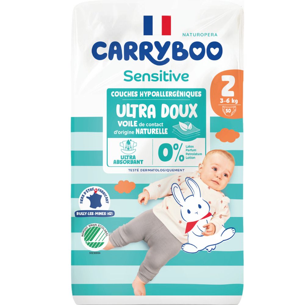 CARRYBOO Sensitive Couches bébé - T2 (3-6 kg)