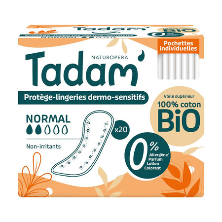 TADAM' - Protège-Slip Dermo-sensitif Coton Bio - Normal Format Pocket x20