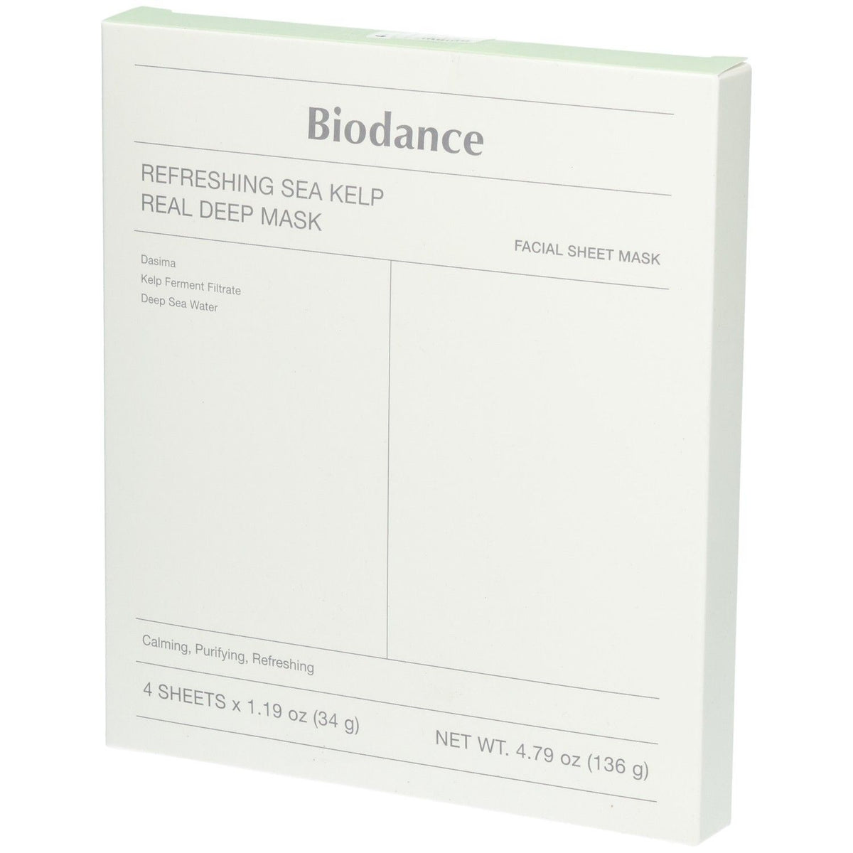 Biodance masque rafraîchissant aux algues marines Real Deep Mask (4 pièces)