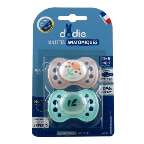 Dodie Sucettes Anatomiques Jour Nuit 0-6M A30 2 Unités