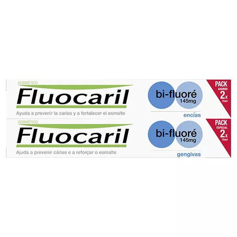Fluocaril Cosmetic Bi-Fluoride 145mg Gum Toothpaste Mint Twin Pack 2 x 75ml