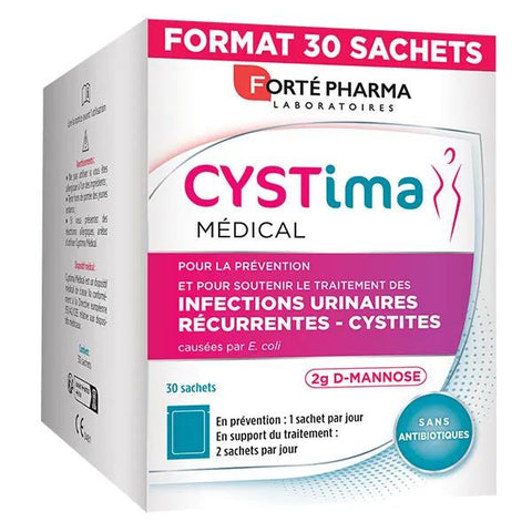 Forté Pharma Cystima Medical Urinary Tract Infections Cystitis D-Mannose 30 sachets