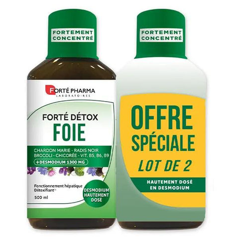 Forté Pharma Forté Detox Liver Desmodium Black Radish Pack of 2x 500ml