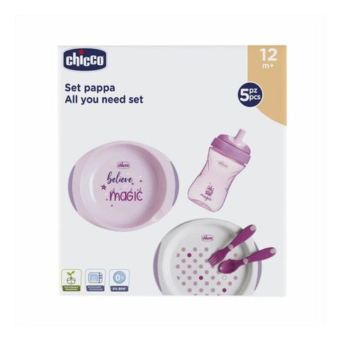 Chicco Ensemble complet de repas rose (12m et plus)