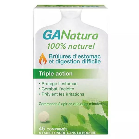 GANatura 100% Natural Heartburn and Indigestion - 45 Tablets