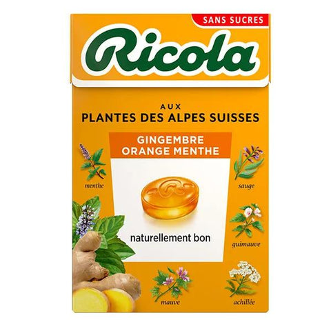 Ricola Gingembre Orange Menthe Sans Sucres 50g
