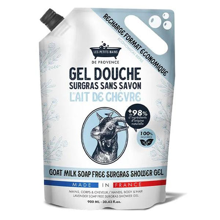 Les Petits Bains de Provence Recharge format Eco Gel Douche Lait de Chèvre (900 ml)
