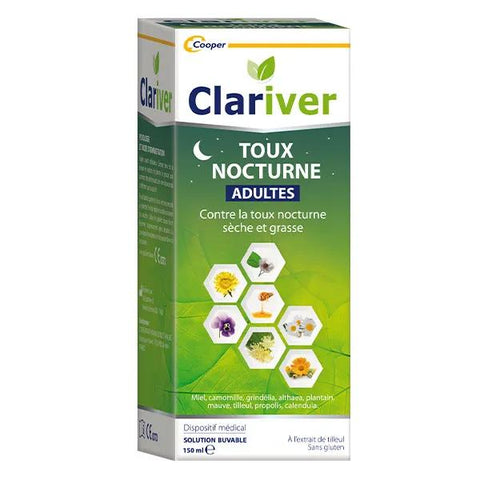 Clariver Night-Time Cough Adult Herbal extracts soothe coughs during the night
