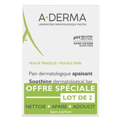 A-Derma The Essentials Rhealba® Oat Soothing Dermatological Bar Duo Pack 2X100g