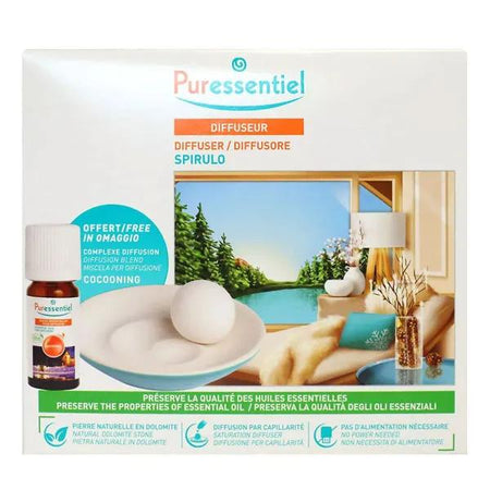 Puressentiel - Coffret Diffuseur SPIRULO Capillarité + Mini Diffuse Cocooning 10 ml OFFERT