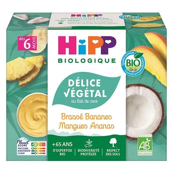 Hipp Brassé Végétal Bananes Mangues Ananas 4x100g