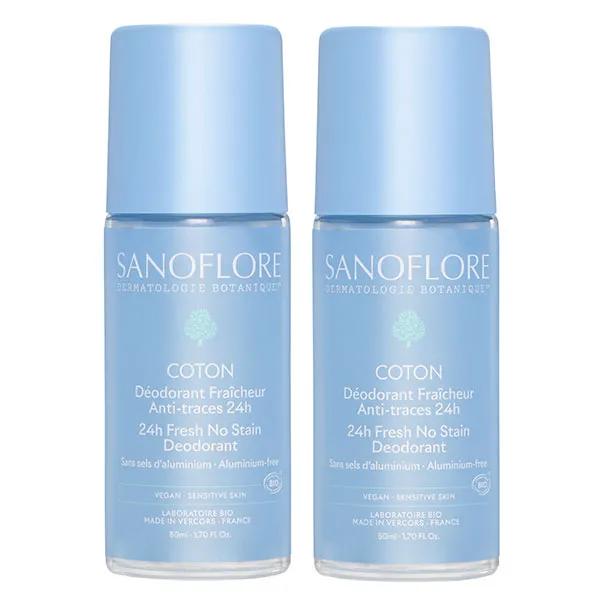 Sanoflore Déodorant Coton 24h - lot de 2x50 ml