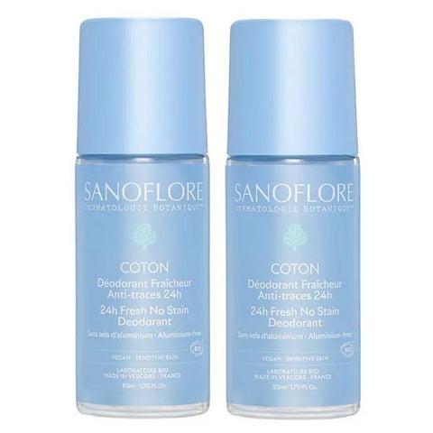 Sanoflore 24h Cotton Roll-On Deodorant x2 (100 ml)