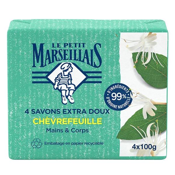 Le Petit Marseillais Savon Chèvrefeuille (lot de 4 x 100 g)