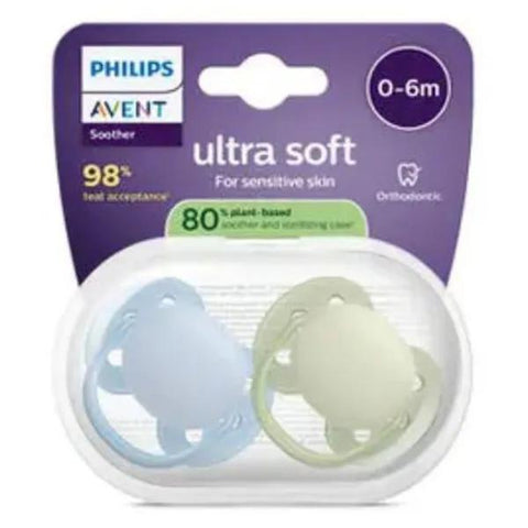 Avent Sucette Ultra douce jour 0-6M Motifs Aléatoires sans BPA x2
