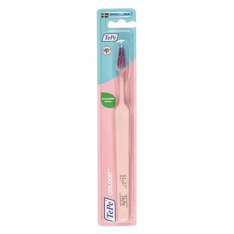 TePe Brosse à dents Colour Souple Rose pâle, blister 1 pièce