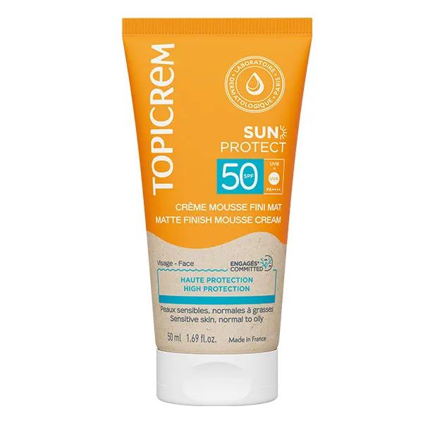 Topicrem Sun Protect Crème Mousse Fini Mat visage SPF50 (50 ml)
