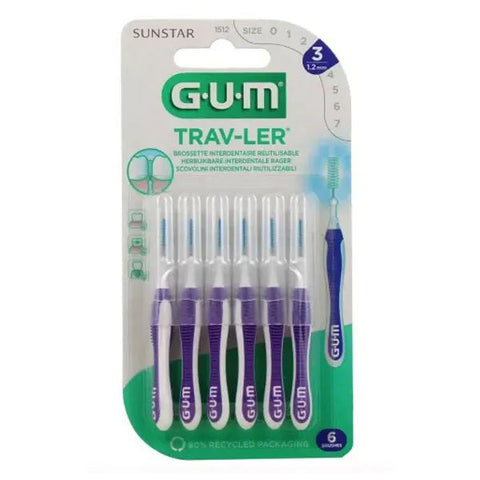 GUM Trav-Ler Interdental Brush 1.2 mm 6 Units