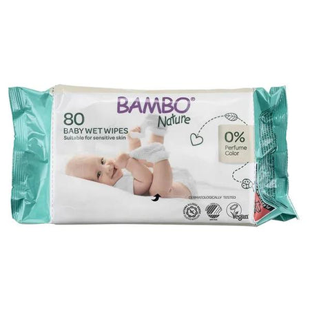 Bambo Nature Lingettes imprégnées 15x20cm 80 unités