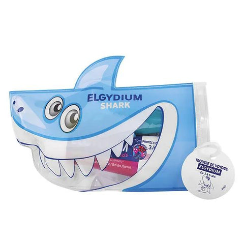Elgydium Travel Kit Shark 1 BAD shark + grenadine toothpaste 50ml