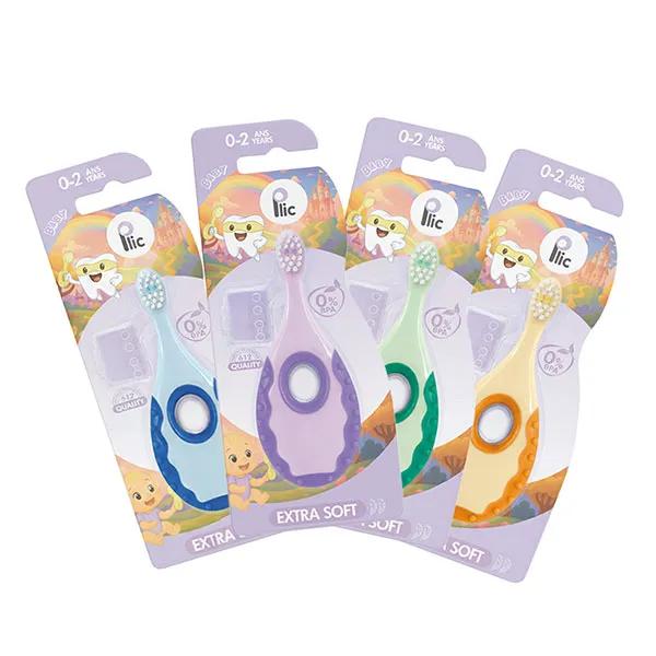 Plic Brosse à dents bébé 0-2 ans anneau de dentition capuchon inclus (couleur aléatoire)