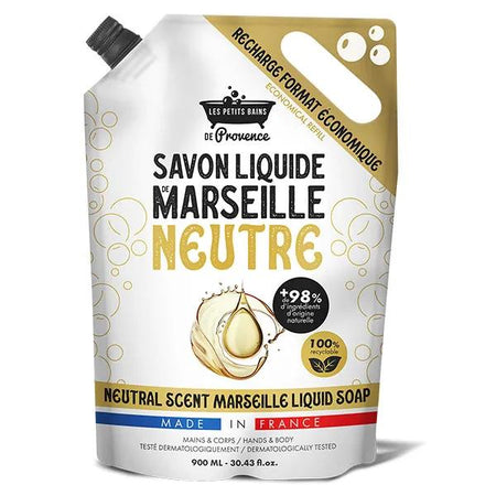 Les Petits Bains de Provence Recharge format Eco Savon Liquide Neutre 900 ml