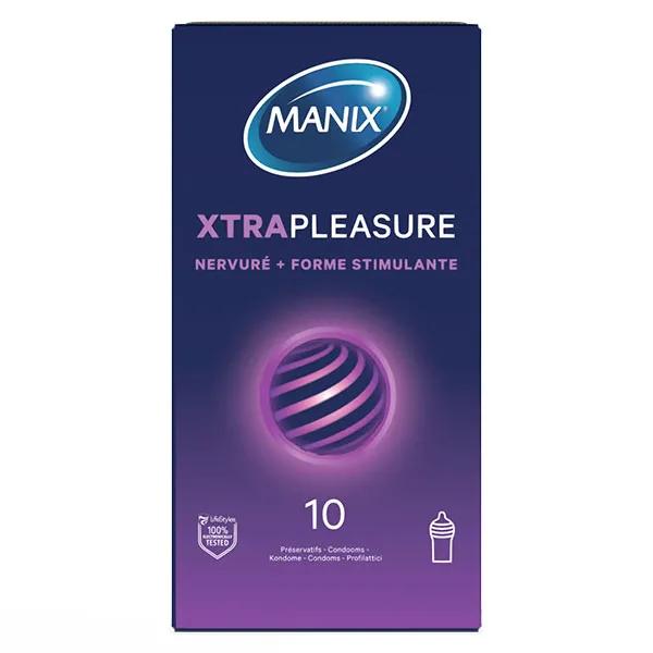 Manix Xtra Pleasure 10 préservatifs texturés nervurés forme stimulante
