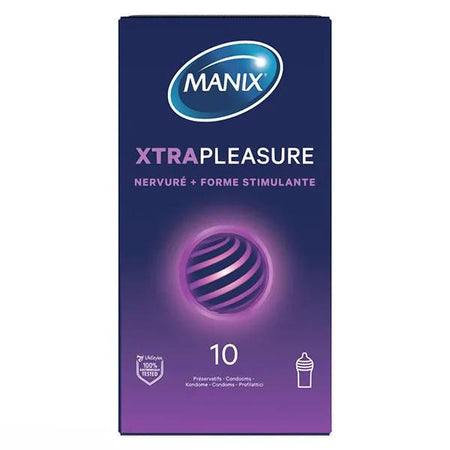 Manix Xtra Pleasure 10 préservatifs texturés nervurés forme stimulante