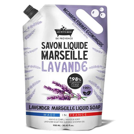Les Petits Bains de Provence Recharge format Eco Savon Liquide Lavande 900 ml