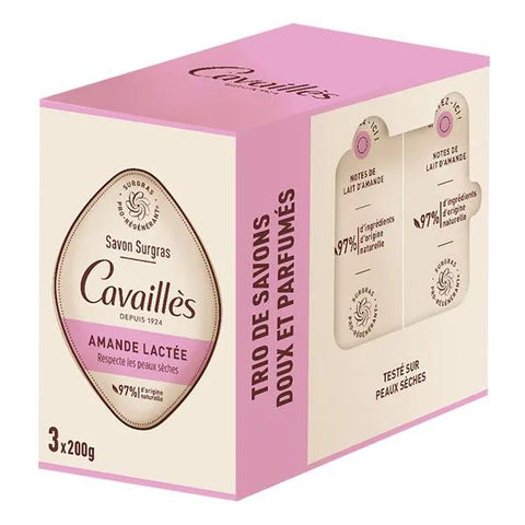 Cavailles Extra-Gentle Soap Sweet Almond 3X200g