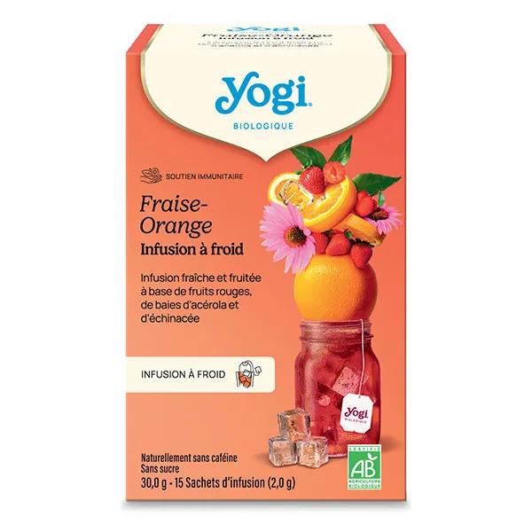 Yogi Tea Infusions à Froid Fraise Orange 15 sachets