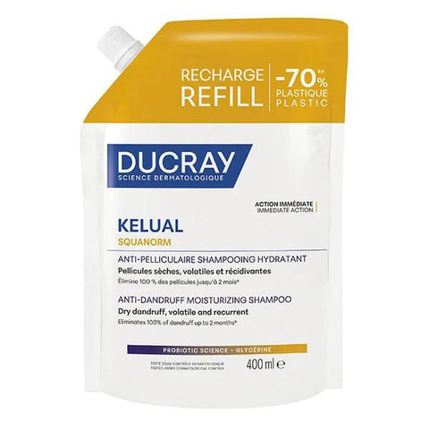 Ducray Kelual Squanorm Anti-Dandruff Hydrating Shampoo Eco-Refill 400 ml