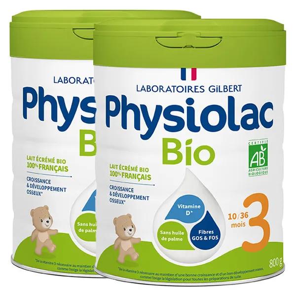 Physiolac Bio Lait Croissance 3ème Âge 800g - lot de 2