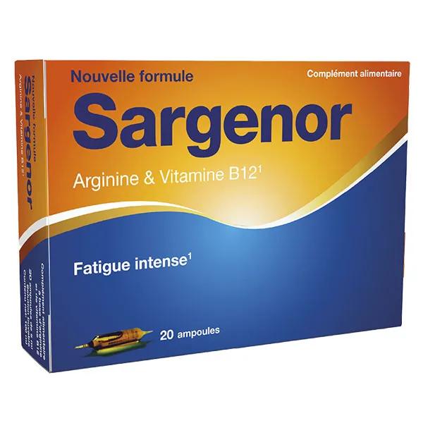 Sargenor ArgInine Vitamine B12 Complément alimentaire 20 ampoules buvables