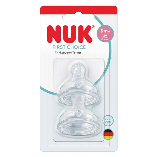 Nuk Tétines FC+ 6 m+ Perçage Flow Control silicone lot de 2
