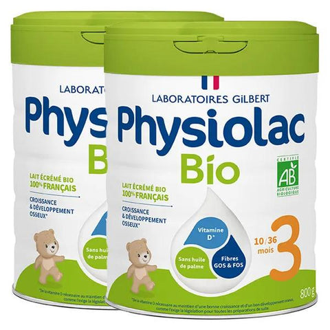 Physiolac Bio Lait Croissance 3ème Âge 800 g - lot de 2