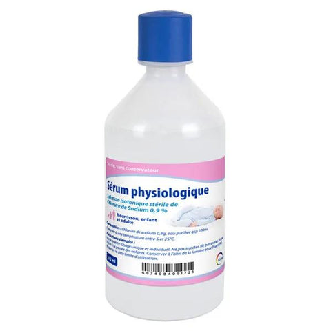 Care + Physiological serum, bottle with Safety+ cap 500ML