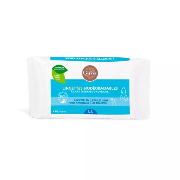 Gifrer Lingettes Biodégradables à l'Eau Thermale 60 unités
