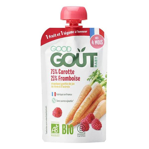 Good Gout Compote pour bébé Carotte Framboise (120 g)