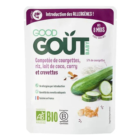 Good Goût Compotée de courgette, riz, lait de coco, curry et crevette 190g