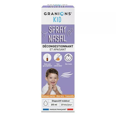 Granions Kid Spray Nasal Décongestionne et apaise la muqueuse nasale 20 ml