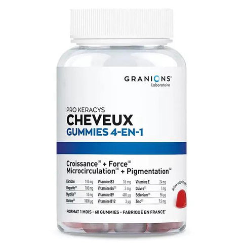 Granions Pro Keracys 4-in-1 Anti-Hair Loss Strength Growth Shine Red Fruits 60 gummies